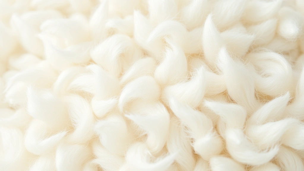 Close-up of soft white baby alpaca wool fiber texture, luxuriously fluffy and delicate, natural lighting highlighting the fineness of the strands