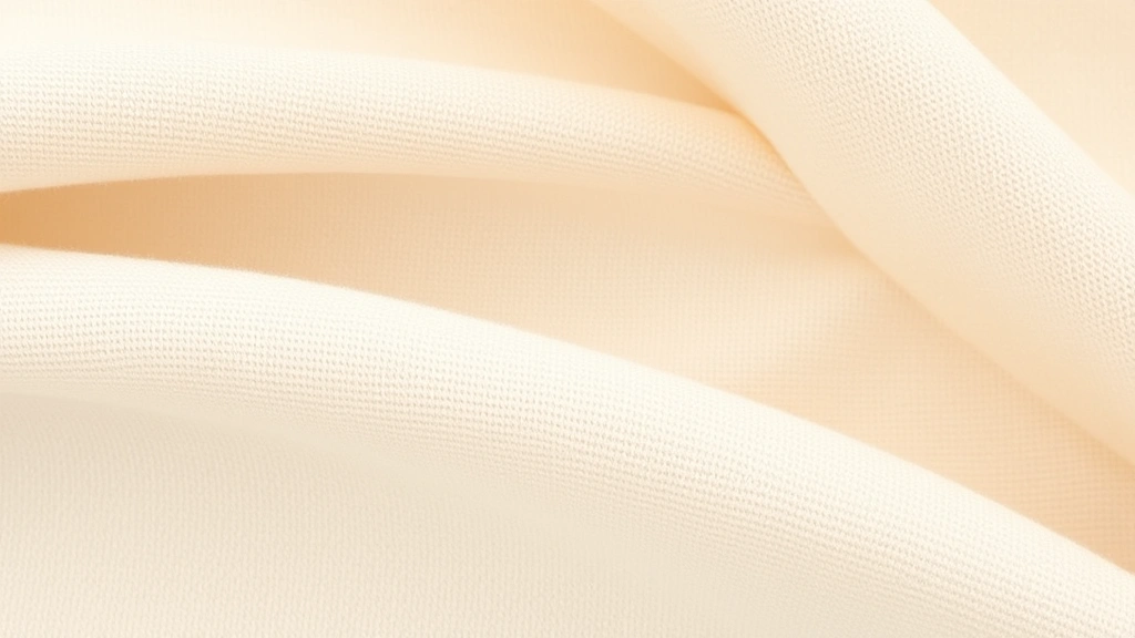 Close-up of quality baby fabric textures: soft cotton, gentle knit, and smooth linen in warm neutral tones showing material details