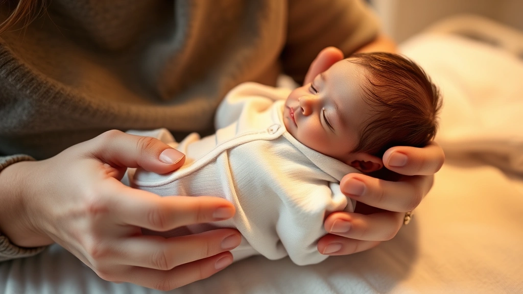 Parent carefully dressing micro-preemie baby in soft cotton preemie clothing, close-up of tiny garments and gentle hands, warm nursery lighting, focused on fabric texture and fit
