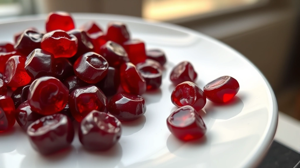 Close-up of ripe red garnets with arils separated, fresh and vibrant, on a clean white plate with soft natural window lighting, parenting context