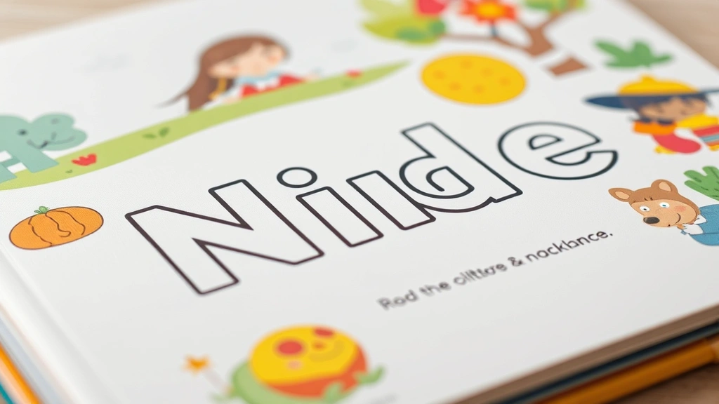 Close-up of personalized children's book showing child's name integrated into colorful illustrations, high-quality book binding and pages, soft natural lighting on book cover